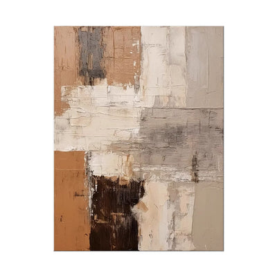 Cuadro Abstracto Texturizado Marrón Pintura Hecha a Mano Arte Minimalista Wabi-sabi - Image 4
