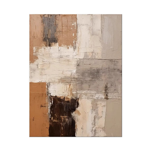 Cuadro Abstracto Texturizado Marrón Pintura Hecha a Mano Arte Minimalista Wabi-sabi - Image 4