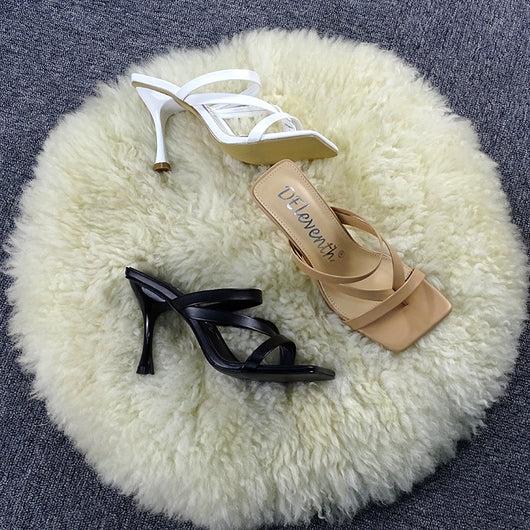 Sandalias de Tacón Alto Coreanas Versátiles para Mujer Talla Grande - Image 3