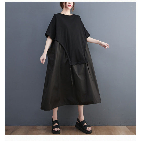 Vestido Camiseta Holgada con Cuello Redondo y Bolsillo Grande - Image 15
