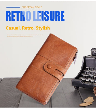 Cartera Larga de Cuero para Mujer Estilo Retro con Protección RFID - Image 12