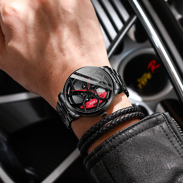Reloj Deportivo Diseño Skeleton con Dial de Auto Modificado