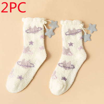 Calcetines Térmicos Gruesos para Mujer Estilo Coreano con Forro Polar - Image 8