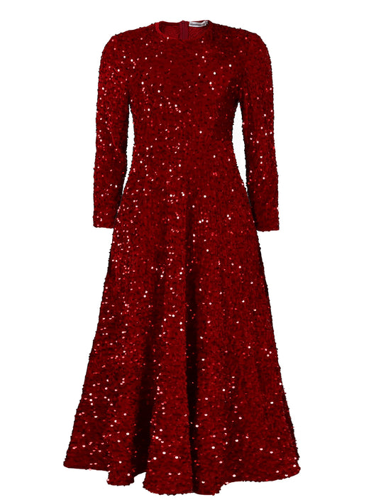 Vestido Formal Midi con Lentejuelas y Manga Larga para Mujer - Image 7