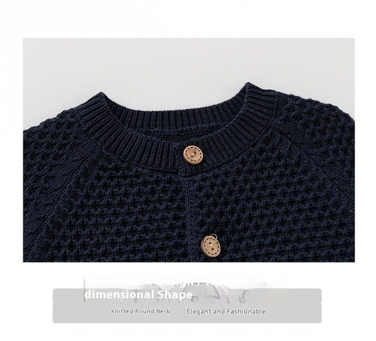 Suéter Abrigo Infantil Cuello Redondo para Otoño e Invierno - Image 8