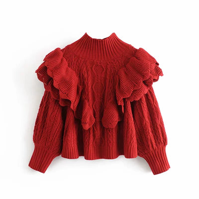 Suéter de Cuello Alto Superpuesto para Mujer - Image 9