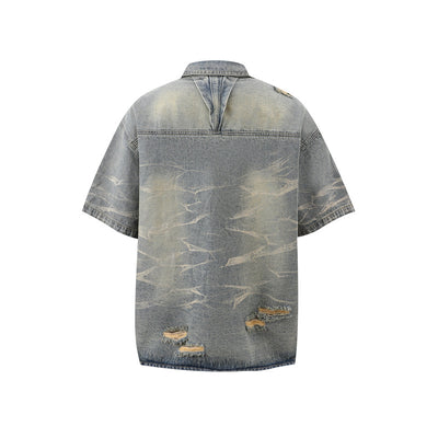 Conjunto de Camisa Vaquera Workwear Desgastada con Estilo Urbano - Image 39