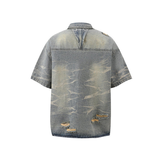 Conjunto de Camisa Vaquera Workwear Desgastada con Estilo Urbano - Image 39