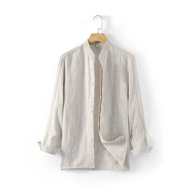 Camisa de Lino Suelta Casual para Hombre - Image 8