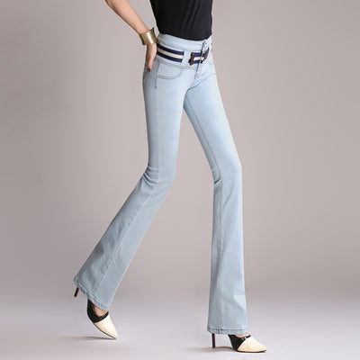 Pantalones Rectos Elásticos Talla Grande con Cintura Ajustable