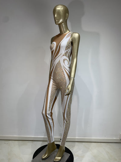Jumpsuit de Fiesta Yama Fashion AB con Cristales Multicolor - Image 9