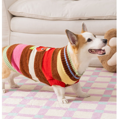 Suéter Cálido para Perro Mediano - Diseño Arcoíris con Rayas de Manzana para Otoño e Invierno - Image 31