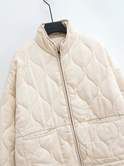 Chaqueta Retro Americana de Algodón con Cuello Tipo Polo y Diseño Rombo para Mujer - Image 13
