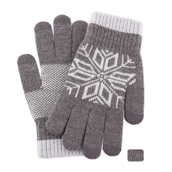 Guantes Térmicos de Lana Jacquard con Dedos Separados - Image 3