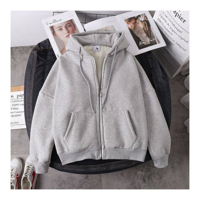 Cardigan Hoodie Suelto con Cierre para Estudiantes - Image 12