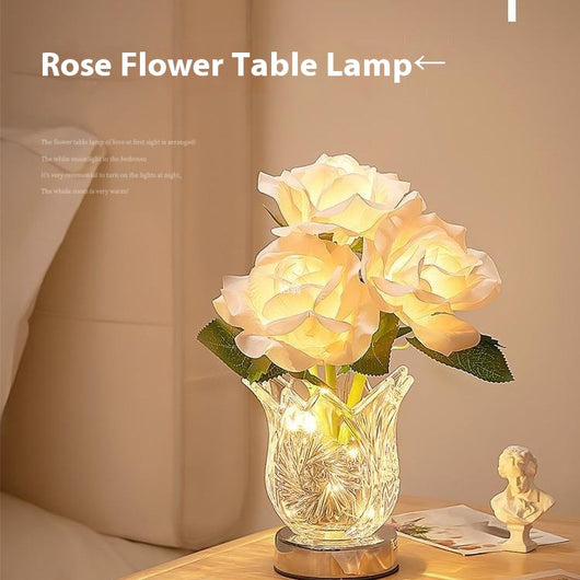 Lámpara de Mesa Flores de Cristal para Dormitorio