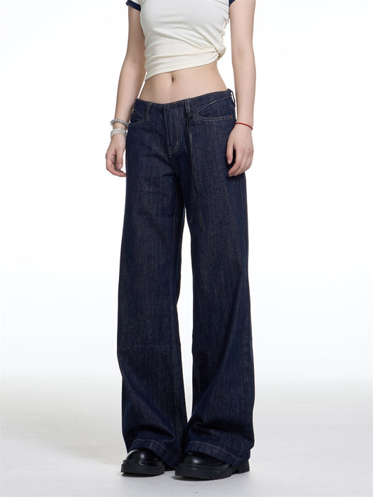 Jeans Retro Americano Desgastado Mujer Corte Recto Holgado - Image 4