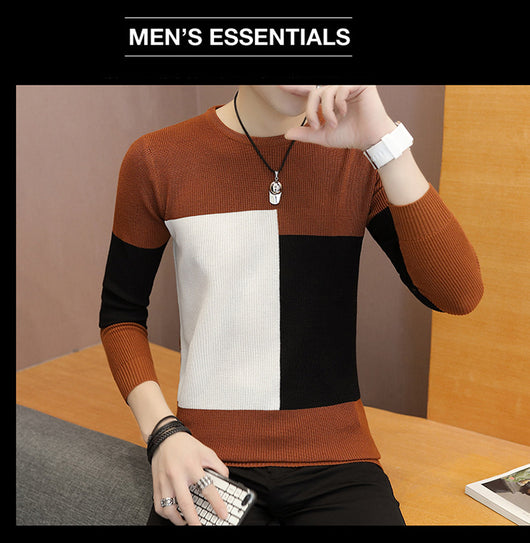 Suéter Tejido Cuello Redondo Estilo Coreano para Hombre - Image 14