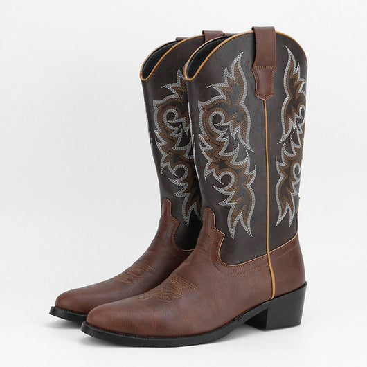 Bota Retro Alta con Bordado para Hombre