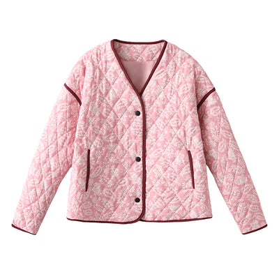 Chaqueta Casual para Mujer con Estampado y Escote en V - Estilo Europeo - Image 4