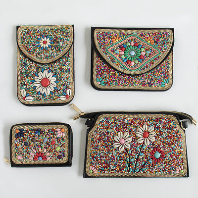 Bolso Bohemio Étnico con Cuentas y Compartimiento para Teléfono - Image 23