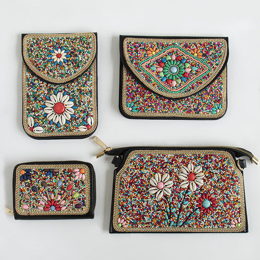 Bolso Bohemio Étnico con Cuentas y Compartimiento para Teléfono - Image 23