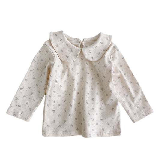 Blusa Infantil a Cuadros con Detalle Floral para Niña - Image 5