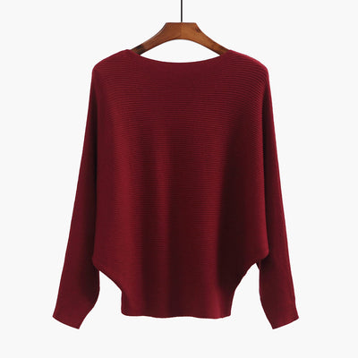 Suéter Tejido Holgado para Mujer - Blusa Cuello Redondo Manga Murciélago - Image 7