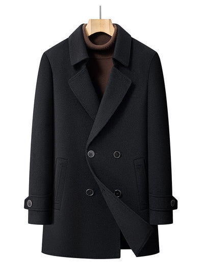 Abrigo de Lana Reversible para Hombre - Cuello de Traje Medio Largo - Image 19