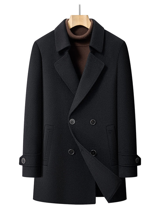 Abrigo de Lana Reversible para Hombre - Cuello de Traje Medio Largo - Image 19