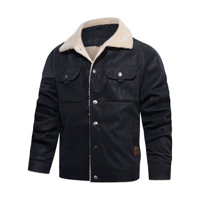 Abrigo de Piel Sintética con Múltiples Bolsillos para Hombre - Image 3