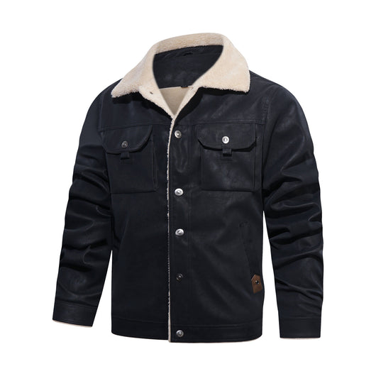 Abrigo de Piel Sintética con Múltiples Bolsillos para Hombre - Image 3