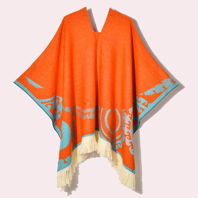 Poncho Denim Estilo Western con Flecos - Abrigo Cálido Unisex para Exteriores - Image 32