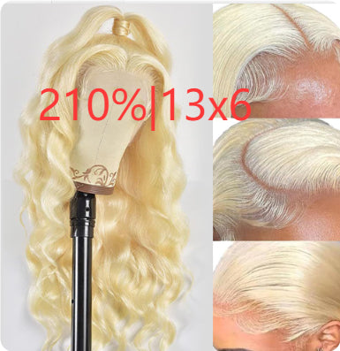 Peluca Sintética Ondas Grandes Encaje Frontal Tejido a Mano Cabello Largo Dorado - Image 7