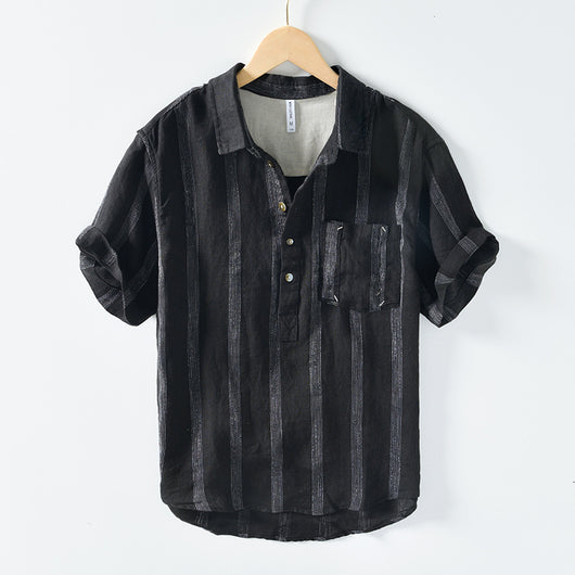 Camisa Manga Corta Hombre Algodón y Lino - Verano Fresco y Cómodo - Image 10