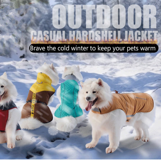 Chaqueta Impermeable y Resistente al Viento con Velcro para Perros Medianos y Grandes