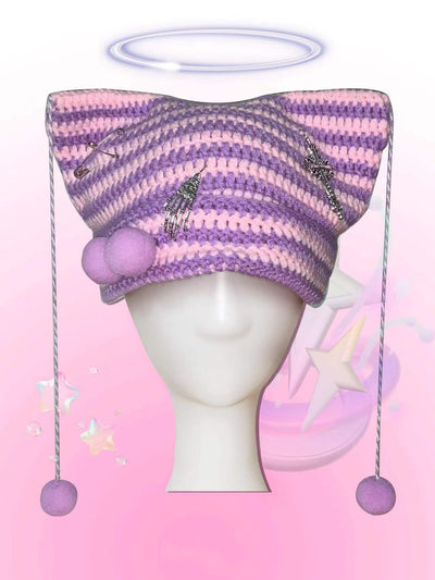 Gorro de Lana Tejido con Orejas de Gato y Pompón - Image 6