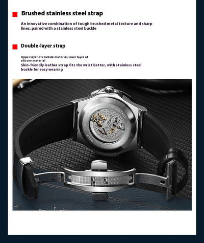 Reloj Mecánico Automático para Hombre con Movimiento Hueco y Diamantes - Image 9