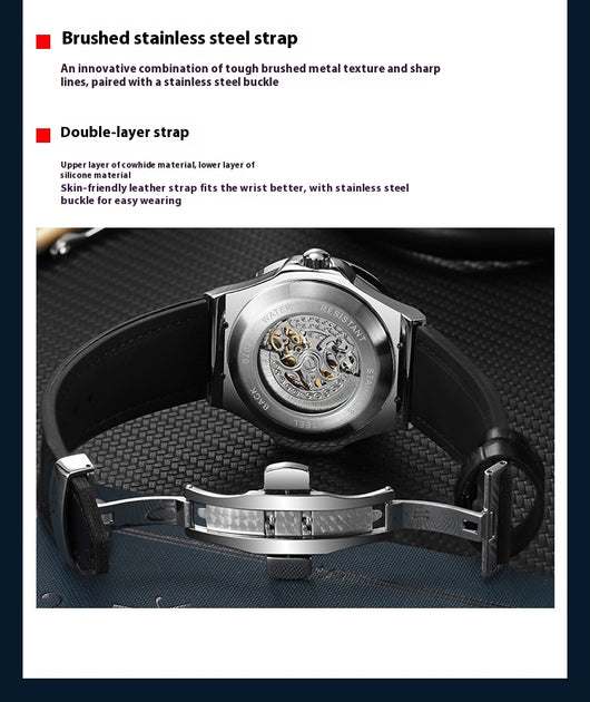 Reloj Mecánico Automático para Hombre con Movimiento Hueco y Diamantes - Image 9
