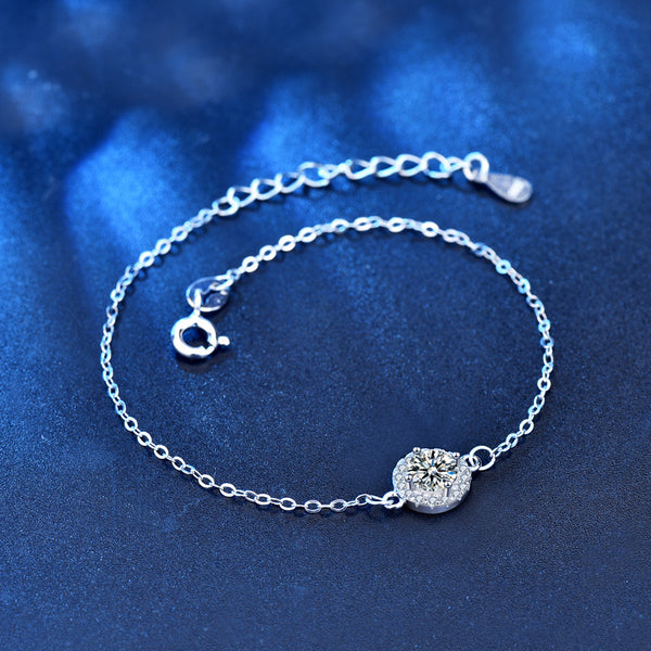 Pulsera de Plata Esterlina con Moissanita para Mujer