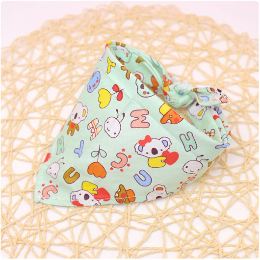 Pañuelo Triangular de Algodón con Encaje y Estampado Infantil - Image 15