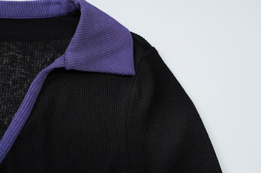 Blusa Casual de Rayas con Cuello Polo y Manga Larga - Image 19