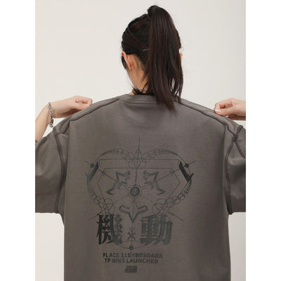 Camiseta Suelta Casual con Estampado de Viento - Manga Corta Funcional - Image 13