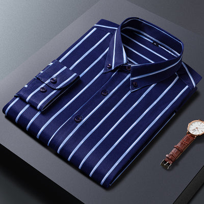 Camisa Casual Ejecutiva Slim Fit con Estampado de Rayas para Hombre - Image 4