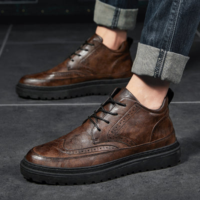 Zapatos de Cuero Premium Estilo Británico para Hombre - Botines Altos Versátiles - Image 18