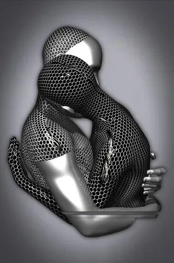 Cuadro de Arte Abstracto en Lienzo - Escultura Metálica Moderna - Image 12