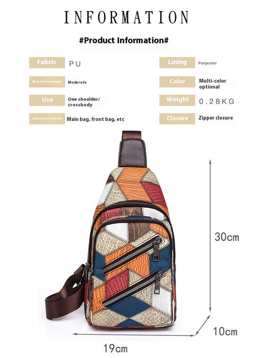 Bolso Cruzado de Gran Capacidad con Textura de Cuero PU Suave y Bloques de Color - Image 7