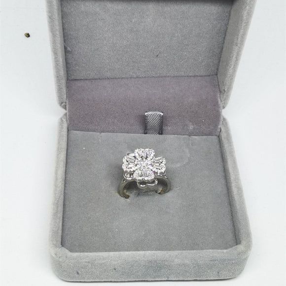 Anillo Giratorio de Cobre con Micro Incrustaciones para Mujer