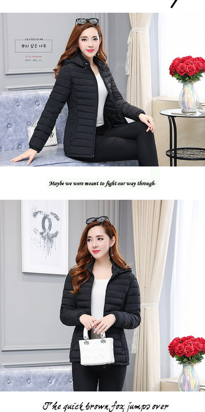 Chaqueta Acolchada de Plumas para Mujer Talla Grande Corte Slim - Image 7