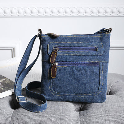 Bolsa de Mezclilla Casual para Mujer - Múltiples Bolsillos y Cierres - Image 6